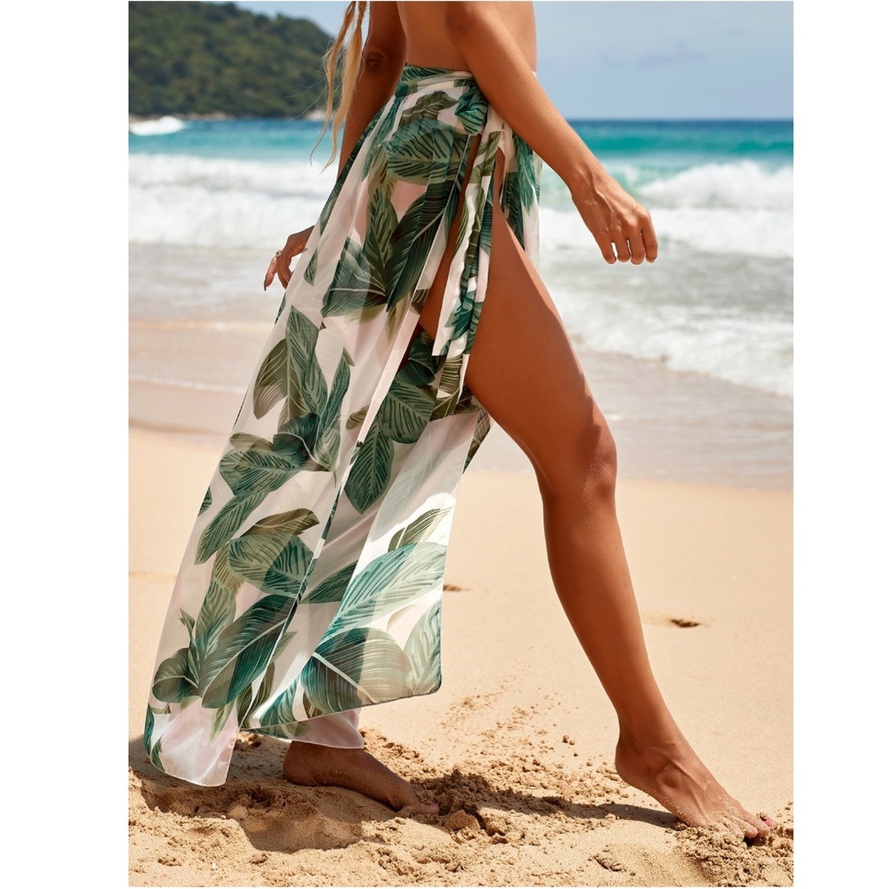 Tropical Print Sarong Skirt